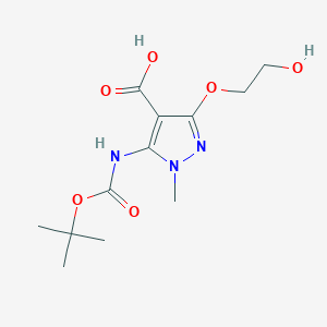 3-(2-Hydroxyethoxy)-1-methyl-5-[(2-methylpropan-2-yl)oxycarbonylamino]pyrazole-4-carboxylic acid