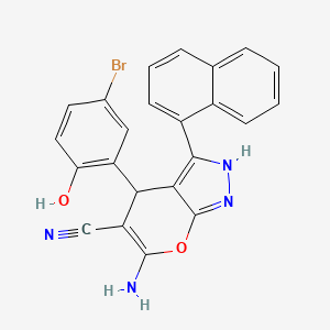 6-amino-4-(5-bromo-2-hydroxyphenyl)-3-(naphthalen-1-yl)-1H,4H-pyrano[2,3-c]pyrazole-5-carbonitrile