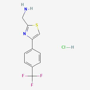 [4-[4-(Trifluoromethyl)phenyl]-1,3-thiazol-2-yl]methanamine;hydrochloride