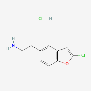 molecular formula C10H11Cl2NO B2849432 2-(2-Chloro-1-benzofuran-5-yl)ethanamine;hydrochloride CAS No. 2580197-62-0