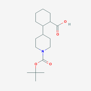 2-[1-[(2-Methylpropan-2-yl)oxycarbonyl]piperidin-4-yl]cyclohexane-1-carboxylic acid