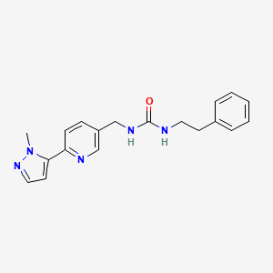 molecular formula C19H21N5O B2849435 1-((6-(1-methyl-1H-pyrazol-5-yl)pyridin-3-yl)methyl)-3-phenethylurea CAS No. 2034299-38-0