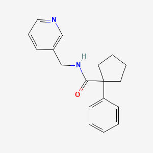 molecular formula C18H20N2O B2849436 1-phenyl-N-(pyridin-3-ylmethyl)cyclopentanecarboxamide CAS No. 908520-16-1