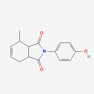 molecular formula C15H15NO3 B2849437 2-(4-hydroxyphenyl)-4-methyl-3a,4,7,7a-tetrahydro-1H-isoindole-1,3(2H)-dione CAS No. 70893-22-0