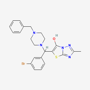 molecular formula C23H24BrN5OS B2849438 5-((4-Benzylpiperazin-1-yl)(3-bromophenyl)methyl)-2-methylthiazolo[3,2-b][1,2,4]triazol-6-ol CAS No. 869343-94-2