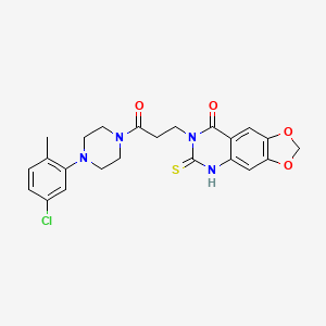 7-{3-[4-(5-chloro-2-methylphenyl)piperazin-1-yl]-3-oxopropyl}-6-sulfanylidene-2H,5H,6H,7H,8H-[1,3]dioxolo[4,5-g]quinazolin-8-one