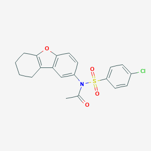 N-(4-chlorobenzenesulfonyl)-N-{8-oxatricyclo[7.4.0.0^{2,7}]trideca-1(9),2(7),3,5-tetraen-4-yl}acetamide