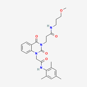 molecular formula C26H32N4O5 B2849451 3-(1-(2-(mesitylamino)-2-oxoethyl)-2,4-dioxo-1,2-dihydroquinazolin-3(4H)-yl)-N-(3-methoxypropyl)propanamide CAS No. 899919-83-6