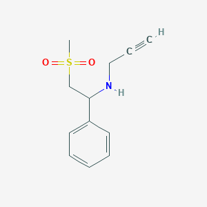 molecular formula C12H15NO2S B2849455 N-(2-Methylsulfonyl-1-phenylethyl)prop-2-yn-1-amine CAS No. 1607254-56-7
