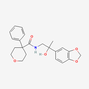 molecular formula C22H25NO5 B2849457 N-(2-(benzo[d][1,3]dioxol-5-yl)-2-hydroxypropyl)-4-phenyltetrahydro-2H-pyran-4-carboxamide CAS No. 1396786-37-0