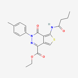 molecular formula C20H21N3O4S B2849461 Ethyl 5-(butanoylamino)-3-(4-methylphenyl)-4-oxothieno[3,4-d]pyridazine-1-carboxylate CAS No. 851947-81-4