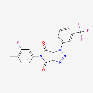 molecular formula C18H12F4N4O2 B2849467 5-(3-fluoro-4-methylphenyl)-1-(3-(trifluoromethyl)phenyl)-1,6a-dihydropyrrolo[3,4-d][1,2,3]triazole-4,6(3aH,5H)-dione CAS No. 1172005-75-2