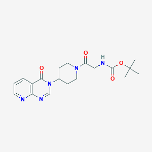 molecular formula C19H25N5O4 B2849468 tert-butyl (2-oxo-2-(4-(4-oxopyrido[2,3-d]pyrimidin-3(4H)-yl)piperidin-1-yl)ethyl)carbamate CAS No. 2034519-43-0