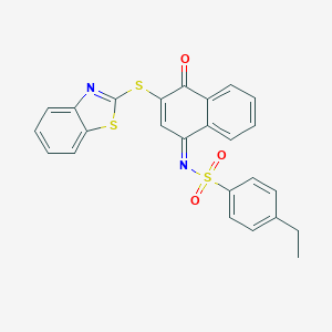 N-(3-(1,3-benzothiazol-2-ylsulfanyl)-4-oxo-1(4H)-naphthalenylidene)-4-ethylbenzenesulfonamide