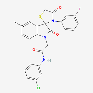 molecular formula C25H19ClFN3O3S B2849482 N-(3-chlorophenyl)-2-(3'-(3-fluorophenyl)-5-methyl-2,4'-dioxospiro[indoline-3,2'-thiazolidin]-1-yl)acetamide CAS No. 899962-79-9