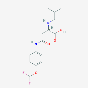molecular formula C15H20F2N2O4 B2849487 4-((4-(Difluoromethoxy)phenyl)amino)-2-(isobutylamino)-4-oxobutanoic acid CAS No. 1047679-24-2