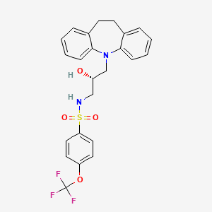 molecular formula C24H23F3N2O4S B2849488 (R)-N-(3-(10,11-dihydro-5H-dibenzo[b,f]azepin-5-yl)-2-hydroxypropyl)-4-(trifluoromethoxy)benzenesulfonamide CAS No. 1423077-95-5