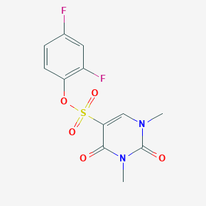 molecular formula C12H10F2N2O5S B2849494 (2,4-二氟苯基)1,3-二甲基-2,4-二氧代嘧啶-5-磺酸酯 CAS No. 869071-23-8