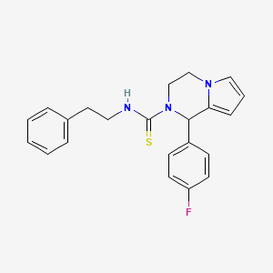 molecular formula C22H22FN3S B2849500 1-(4-fluorophenyl)-N-phenethyl-3,4-dihydropyrrolo[1,2-a]pyrazine-2(1H)-carbothioamide CAS No. 393824-15-2