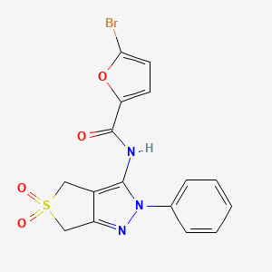 molecular formula C16H12BrN3O4S B2849509 5-bromo-N-(5,5-dioxido-2-phenyl-4,6-dihydro-2H-thieno[3,4-c]pyrazol-3-yl)furan-2-carboxamide CAS No. 681265-45-2