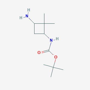 molecular formula C11H22N2O2 B2849517 tert-butyl N-(3-amino-2,2-dimethylcyclobutyl)carbamate CAS No. 1594952-43-8