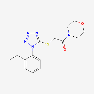 molecular formula C15H19N5O2S B2849522 2-((1-(2-ethylphenyl)-1H-tetrazol-5-yl)thio)-1-morpholinoethanone CAS No. 878701-51-0