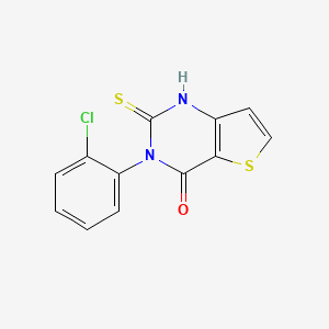 molecular formula C12H7ClN2OS2 B2849525 3-(2-氯苯基)-2-硫代-2,3-二氢噻吩[3,2-d]嘧啶-4(1H)-酮 CAS No. 1154244-61-7