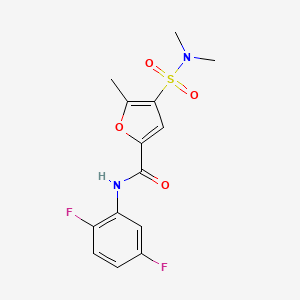 molecular formula C14H14F2N2O4S B2849532 N-(2,5-difluorophenyl)-4-(N,N-dimethylsulfamoyl)-5-methylfuran-2-carboxamide CAS No. 1207018-08-3