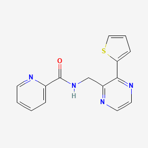 molecular formula C15H12N4OS B2849533 N-((3-(thiophen-2-yl)pyrazin-2-yl)methyl)picolinamide CAS No. 2034396-68-2