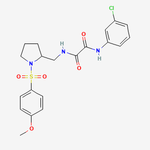 molecular formula C20H22ClN3O5S B2849540 N1-(3-chlorophenyl)-N2-((1-((4-methoxyphenyl)sulfonyl)pyrrolidin-2-yl)methyl)oxalamide CAS No. 896286-91-2