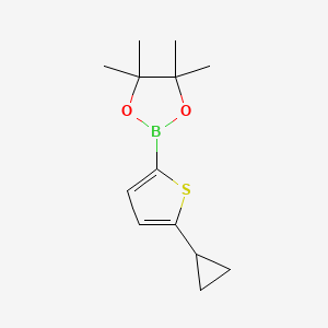 molecular formula C13H19BO2S B2849541 2-(5-环丙硫代吡啶-2-基)-4,4,5,5-四甲基-1,3,2-二氧杂硼杂环己烷 CAS No. 1979157-06-6
