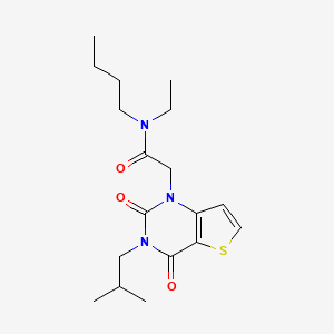 molecular formula C18H27N3O3S B2849551 N-butyl-N-ethyl-2-[3-(2-methylpropyl)-2,4-dioxo-3,4-dihydrothieno[3,2-d]pyrimidin-1(2H)-yl]acetamide CAS No. 1261007-40-2