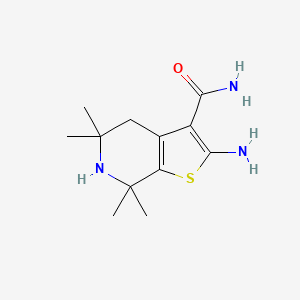 molecular formula C12H19N3OS B2849552 2-Amino-5,5,7,7-tetramethyl-4,5,6,7-tetrahydrothieno[2,3-c]pyridine-3-carboxamide CAS No. 1421477-13-5