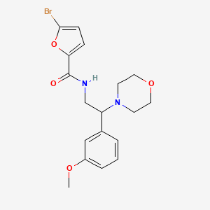 molecular formula C18H21BrN2O4 B2849558 5-溴-N-(2-(3-甲氧基苯基)-2-吗啉基乙基)呋喃-2-甲酰胺 CAS No. 942010-53-9