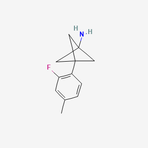 molecular formula C12H14FN B2849565 3-(2-Fluoro-4-methylphenyl)bicyclo[1.1.1]pentan-1-amine CAS No. 2287321-02-0