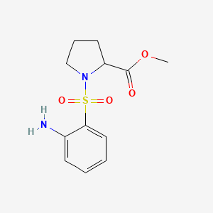molecular formula C12H16N2O4S B2849568 Methyl 1-[(2-aminophenyl)sulfonyl]prolinate CAS No. 894786-90-4