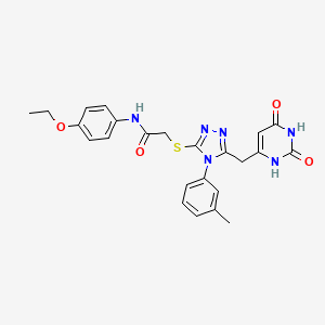 molecular formula C24H24N6O4S B2849571 2-((5-((2,6-dioxo-1,2,3,6-tetrahydropyrimidin-4-yl)methyl)-4-(m-tolyl)-4H-1,2,4-triazol-3-yl)thio)-N-(4-ethoxyphenyl)acetamide CAS No. 852047-65-5