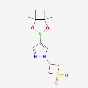 molecular formula C12H19BN2O4S B2849584 3-[4-(tetramethyl-1,3,2-dioxaborolan-2-yl)-1H-pyrazol-1-yl]-1lambda-thietane-1,1-dione CAS No. 1776065-66-7
