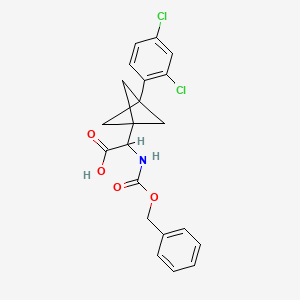 molecular formula C21H19Cl2NO4 B2849588 2-[3-(2,4-Dichlorophenyl)-1-bicyclo[1.1.1]pentanyl]-2-(phenylmethoxycarbonylamino)acetic acid CAS No. 2287268-93-1