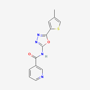 molecular formula C13H10N4O2S B2849589 N-(5-(4-methylthiophen-2-yl)-1,3,4-oxadiazol-2-yl)nicotinamide CAS No. 1396886-87-5