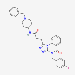 molecular formula C31H31FN6O2 B2849590 N-(1-benzylpiperidin-4-yl)-3-(4-(4-fluorobenzyl)-5-oxo-4,5-dihydro-[1,2,4]triazolo[4,3-a]quinazolin-1-yl)propanamide CAS No. 902921-26-0