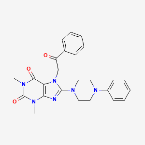 1,3-dimethyl-7-(2-oxo-2-phenylethyl)-8-(4-phenylpiperazin-1-yl)-1H-purine-2,6(3H,7H)-dione