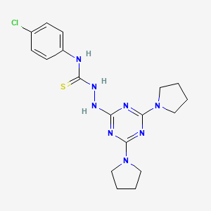 N-(4-chlorophenyl)-2-(4,6-di(pyrrolidin-1-yl)-1,3,5-triazin-2-yl)hydrazinecarbothioamide