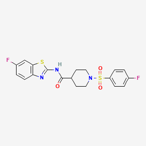 molecular formula C19H17F2N3O3S2 B2849605 N-(6-fluorobenzo[d]thiazol-2-yl)-1-((4-fluorophenyl)sulfonyl)piperidine-4-carboxamide CAS No. 941892-94-0