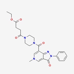 ethyl 4-(4-(5-methyl-3-oxo-2-phenyl-3,5-dihydro-2H-pyrazolo[4,3-c]pyridine-7-carbonyl)piperazin-1-yl)-4-oxobutanoate
