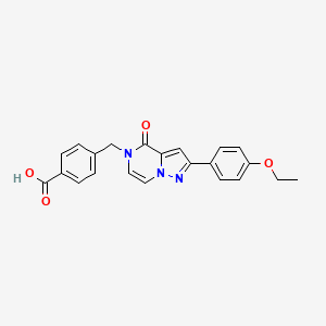 molecular formula C22H19N3O4 B2849611 4-[[2-(4-Ethoxyphenyl)-4-oxopyrazolo[1,5-a]pyrazin-5-yl]methyl]benzoic acid CAS No. 2319851-76-6