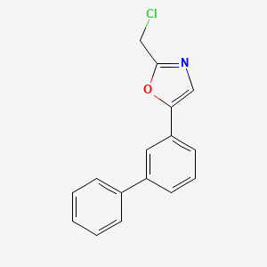molecular formula C16H12ClNO B2849613 2-(Chloromethyl)-5-(3-phenylphenyl)-1,3-oxazole CAS No. 2241128-35-6