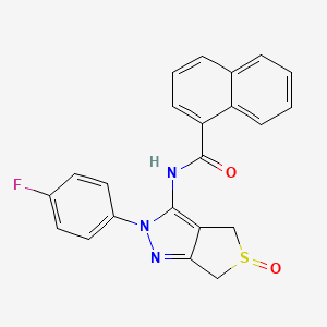 molecular formula C22H16FN3O2S B2849619 N-(2-(4-fluorophenyl)-5-oxido-4,6-dihydro-2H-thieno[3,4-c]pyrazol-3-yl)-1-naphthamide CAS No. 1020246-20-1
