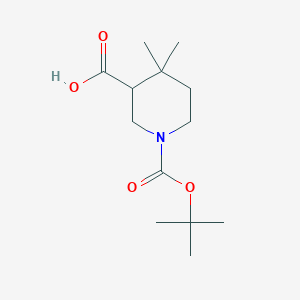 molecular formula C13H23NO4 B2849625 1-[(叔丁氧羰基)-4,4-二甲基哌啶-3-羧酸 CAS No. 1798843-57-8