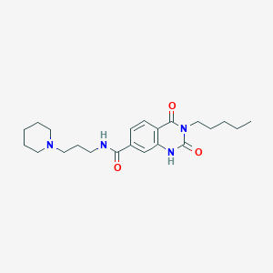 molecular formula C22H32N4O3 B2849626 2,4-dioxo-3-pentyl-N-[3-(1-piperidinyl)propyl]-1H-quinazoline-7-carboxamide CAS No. 892267-88-8